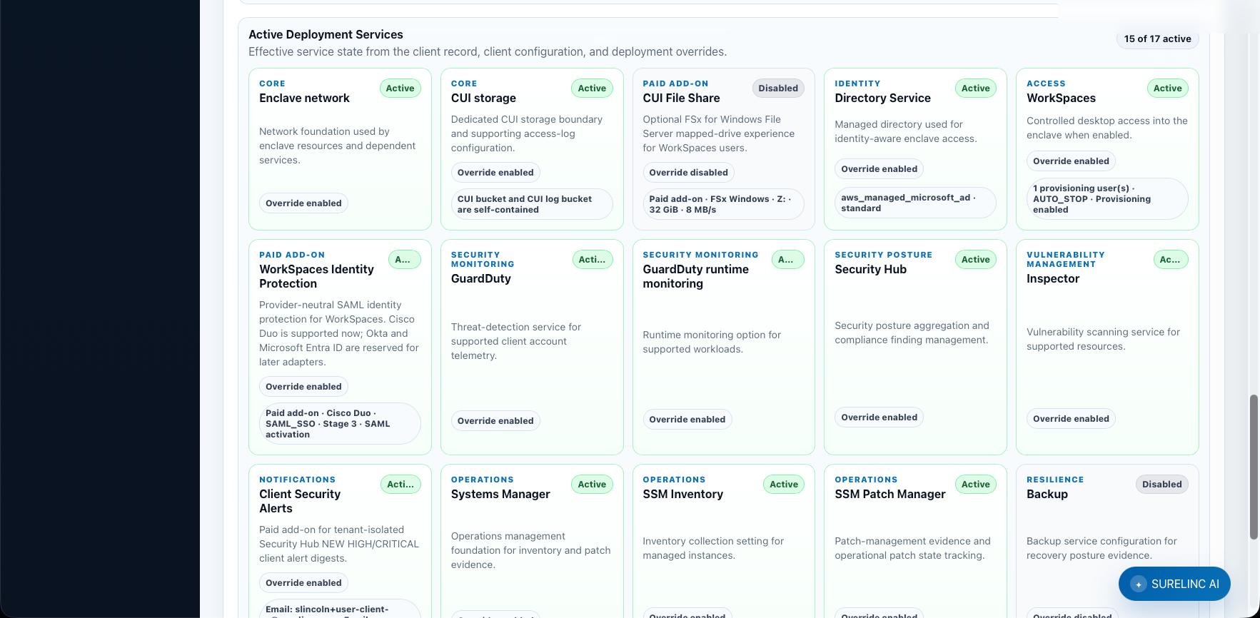 Automated deployment services view